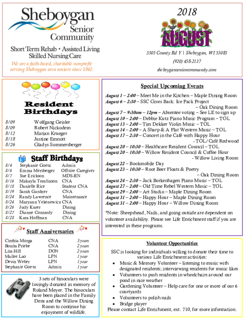 Sheboygan Senior Community Senior Living Community Assisted Living